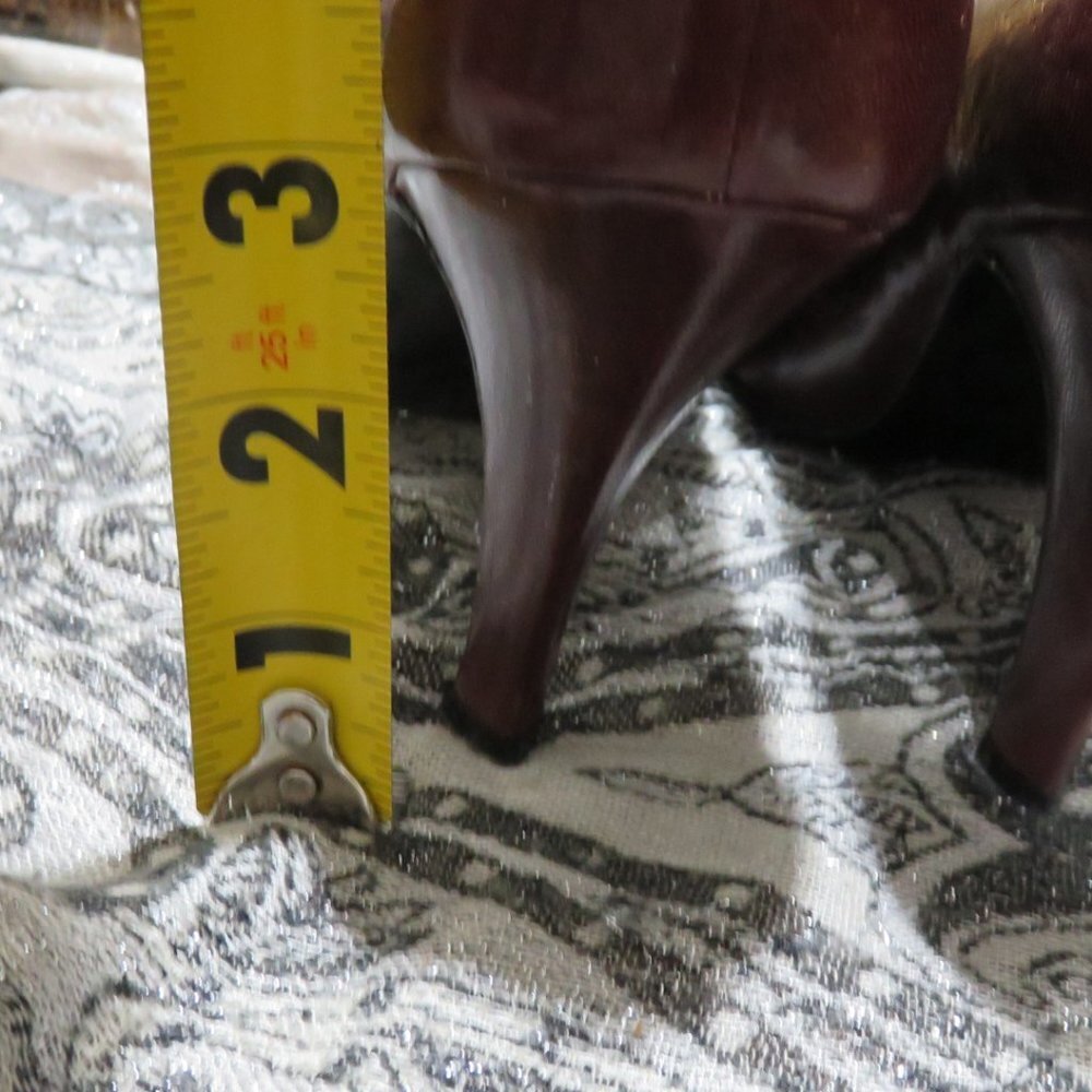 BOGO Anne Klein Italian leather burgundy maroon pumps heels dress shoes size 7.5 - Picture 5 of 14